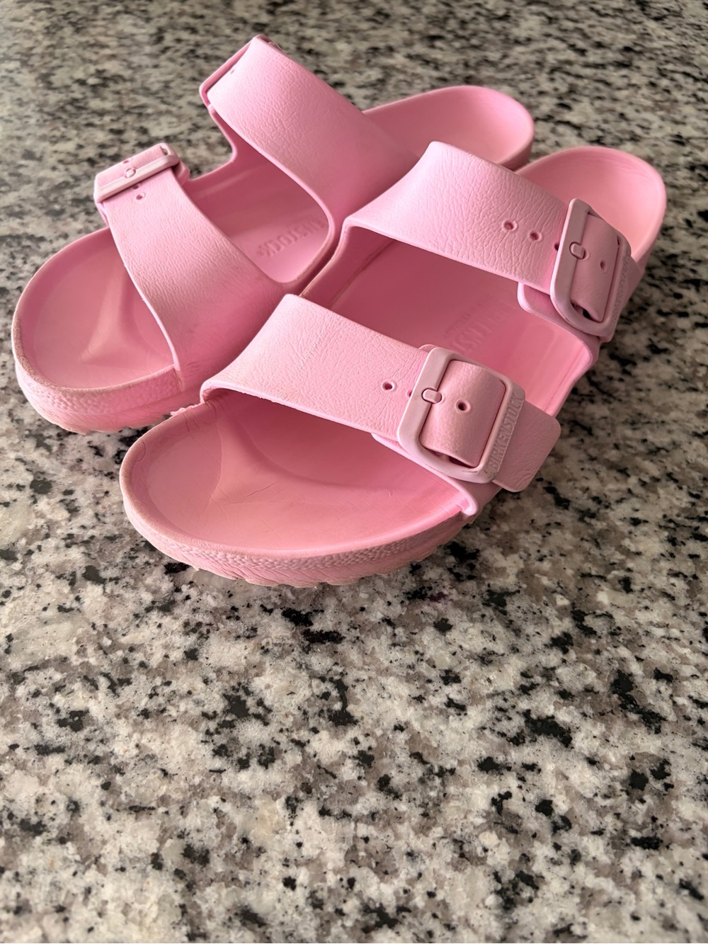 Birkenstock Women’s 8 to 8.5/ 39 Pink Dual-Strap Slide Sandals
